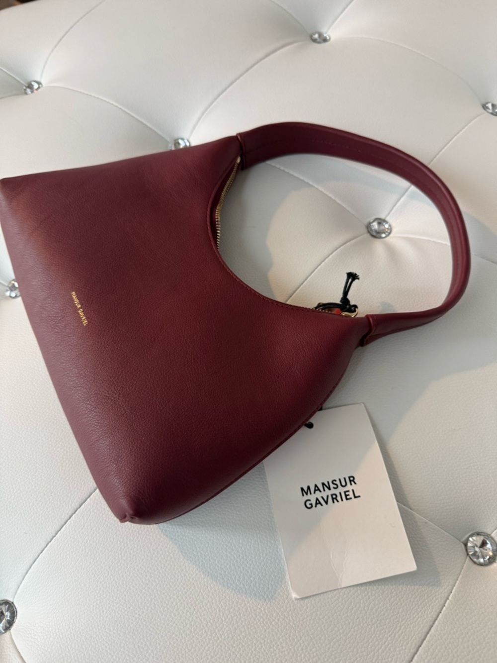 Mansur Gavriel Burgundy Leather Shoulder Bag